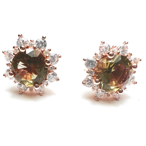 New Color Change Diaspore Earrings Handmade 18k Rose Gold Vermeil - Picture 9 of 10